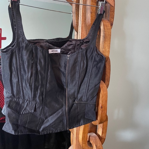 Moschino Tops - Moschino black bustier-style camisole top, US 12 (fits 10 or 8), mint condition.